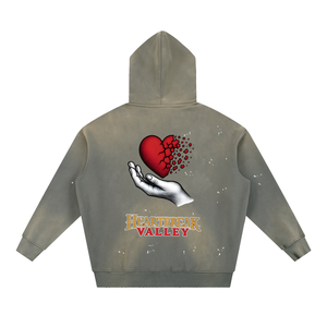 Vintage Washed Frayed Fleece Hoodie